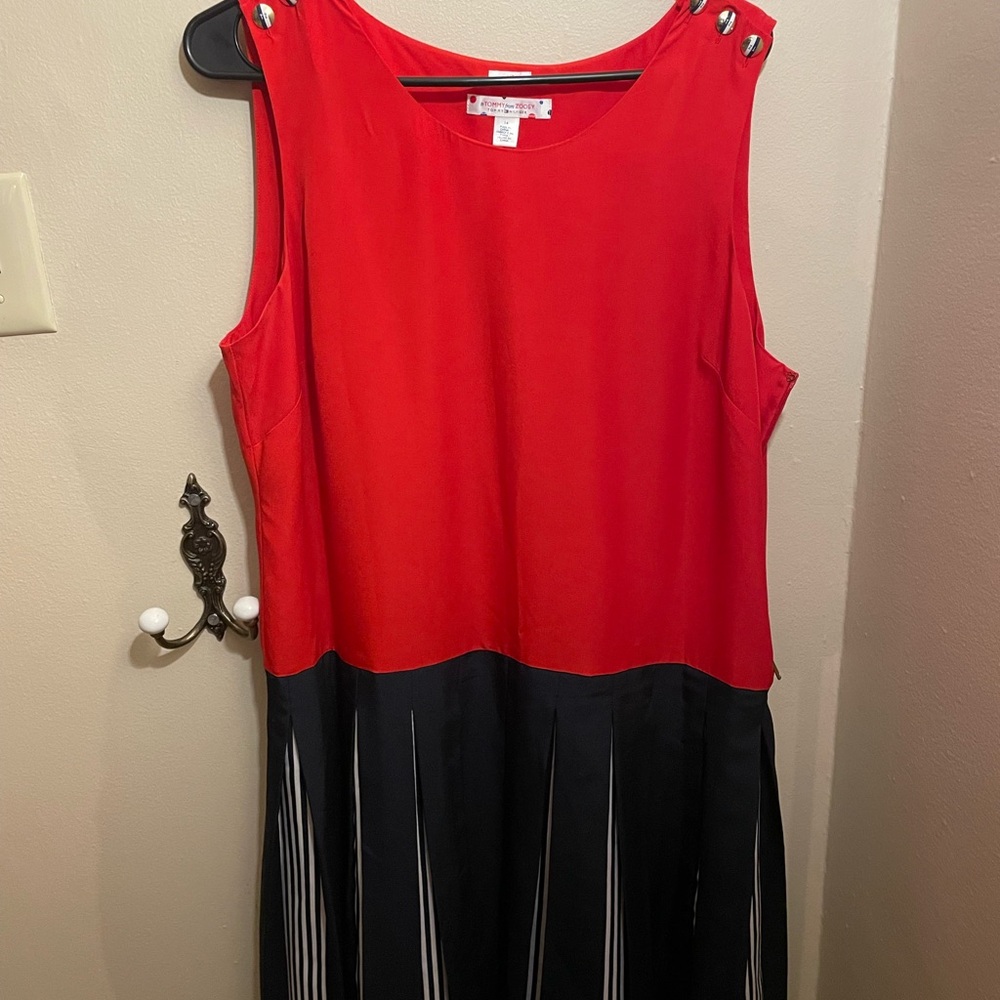 Tommy Hilfiger Red and Black Midi Dress